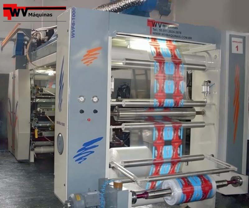 Máquina flexográfica 2 cores para impressão de sacolas